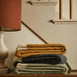 Image showing the Fishbone Throw, 150 x 183cm, English Mustard product.