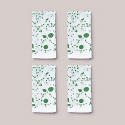 Image showing the Splatter Set of 4 Napkins, W50 x L50cm, Smoke Green product.