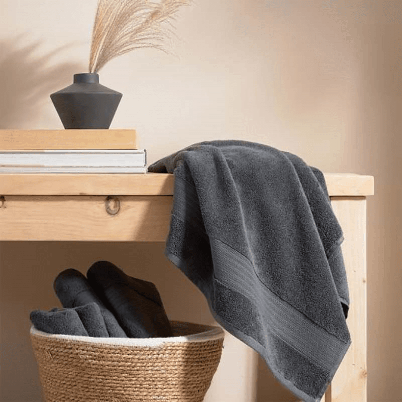 Organic Eco Twist Hand Towel, Cinder