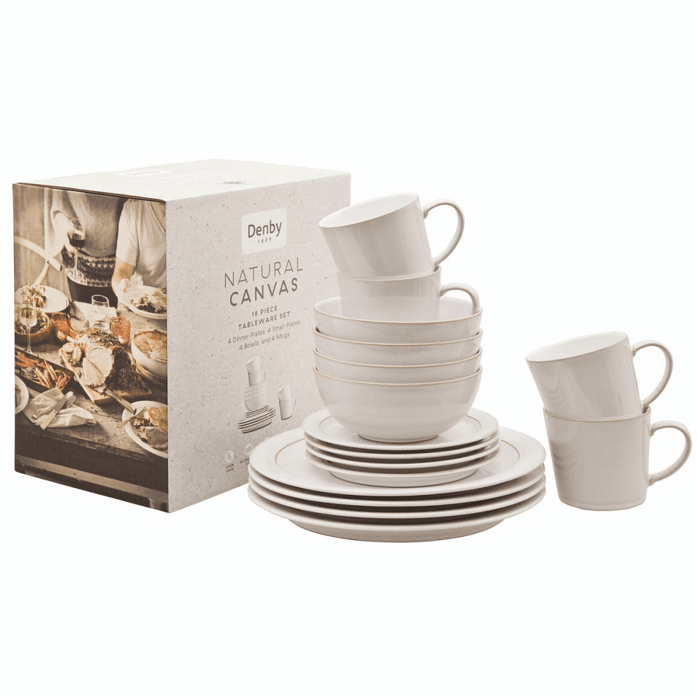Natural Canvas 16 Piece Tableware Set