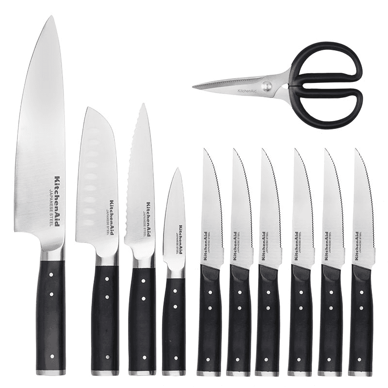 Gourmet 11 Piece Forged Knife Block Set, Black