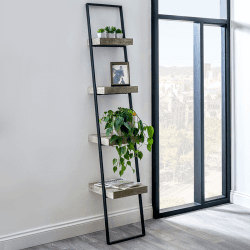Image showing the Jersey 4 Shelf Unit, Grey & Black product.