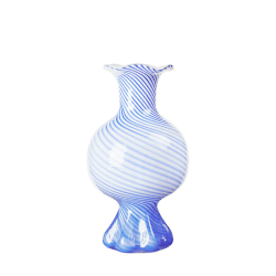 Image showing the Mella Vase, H30cm, Blue & White product.