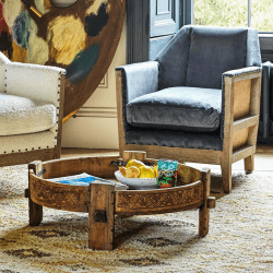 Image showing the Ryka Grinder Side Table, D73cm, Brown product.