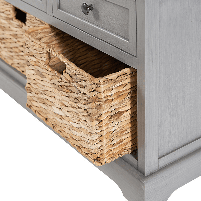 Devonshire 3 Drawer Basket Unit, Grey
