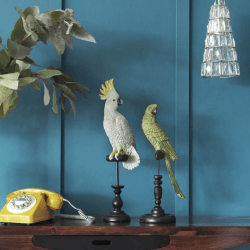 Image showing the Tropical Birds On Perch, Green Parrot product.