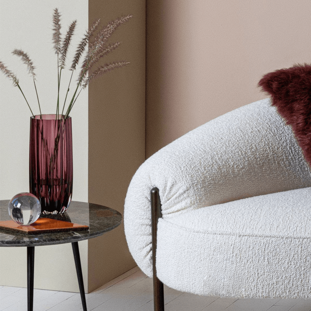 Ripple Vase, H25cm, Heather