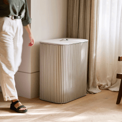 Image showing the Tota Luxe Laundry Basket, 90L, Ecru product.