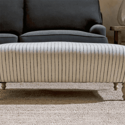Image showing the Sanja Stripe Upholstered Ottoman, Off White product.