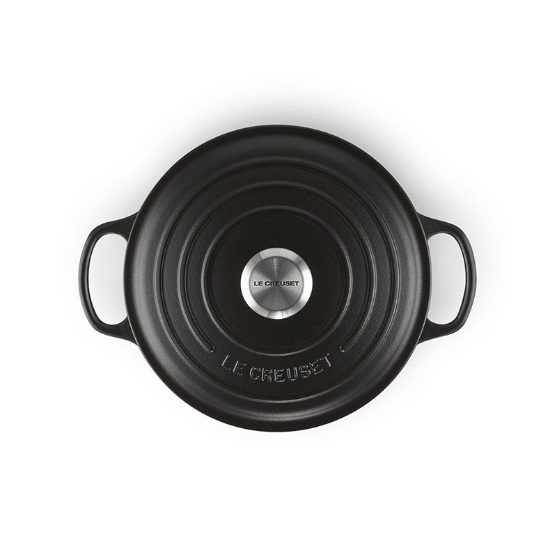Signature Cast Iron Round casserole, 28cm - 6.7 litre, Satin Black