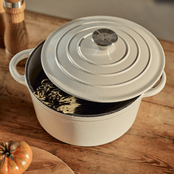 Image showing the Cast Iron Round Casserole, 24cm, Cream product.