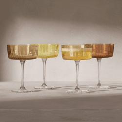 Image showing the Gems Set of 4 Champagne/Cocktail Glasses, 230ml, Amber product.