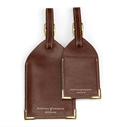 Image showing the Set of 2 Luggage Tags, Smooth Cognac product.