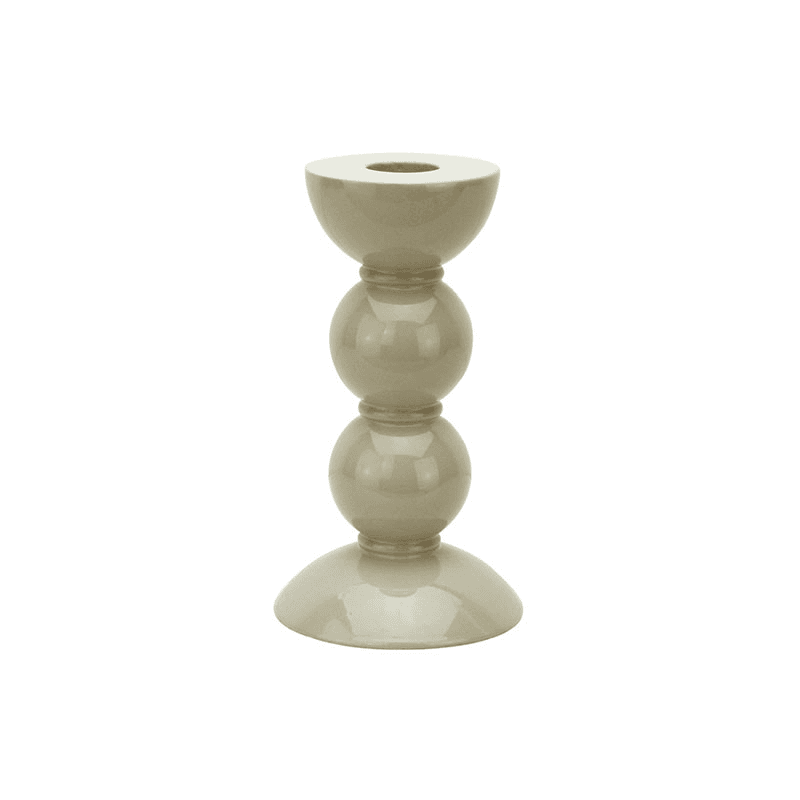 Bobbin Candlestick, H14cm, Cappuccino