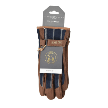 Image showing the Striped Gardening Gloves, Blue/Brown product.