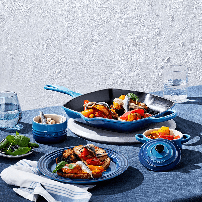 Signature Cast Iron Square Grillit, 26cm, Azure