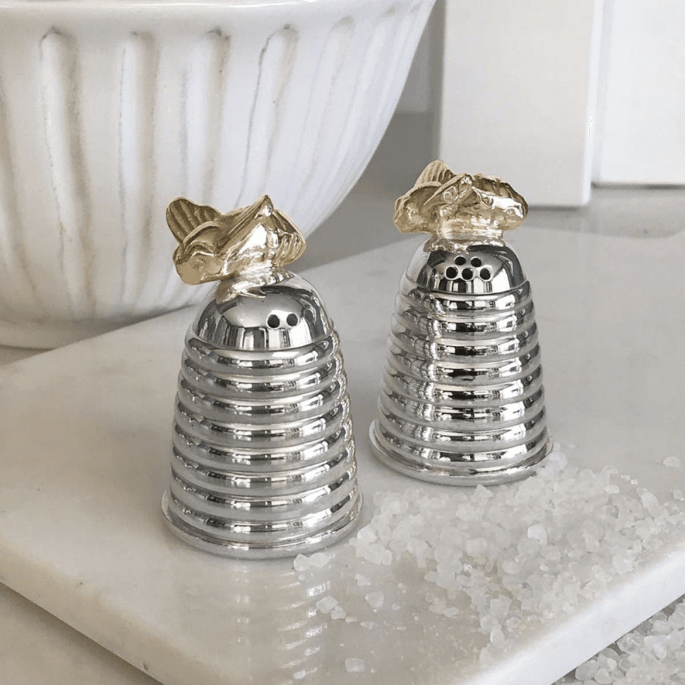 Bee Salt & pepper set, H6 x D4cm, Silver