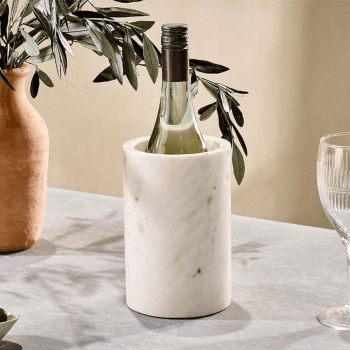 Image showing the Duru Marble Wine Cooler, H18cm, White product.