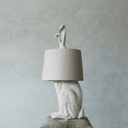 Image showing the Hetty Hare Table lamp, H76 x W24 x D39cm, Distressed White product.