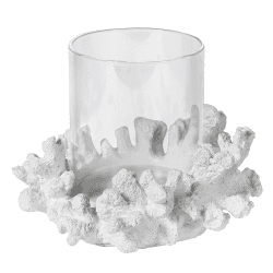 Image showing the Coral Effect Candle Holder, H18cm, White product.