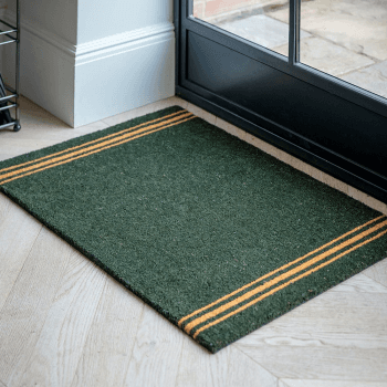 Image showing the Tripe Stripe Doormat, Large, Forest Green product.