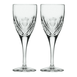 Image showing the Scottish Thistle Set of 2 Wine Glasses, 280ml, Clear product.