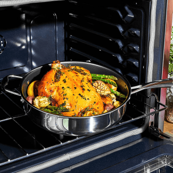 Image showing the Hybrid Deep Saute Pan with Lid, D24.5 cm, Steel product.