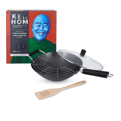 Image showing the Excellence Carbon Steel 4-Piece Wok Set, 31cm product.