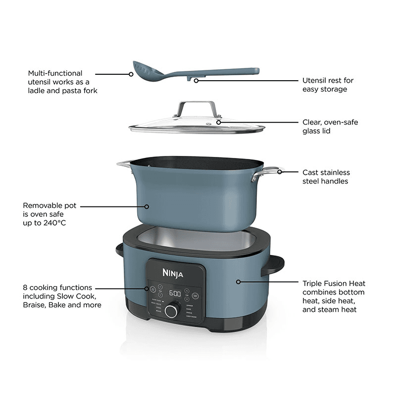 Foodi 8-in-1 Possible Cooker, 8L, Sea Salt Grey
