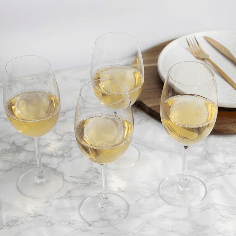 Julie Set of 4 White Wine Glasses, 468ml, Clear