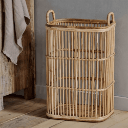 Image showing the Rammi Rattan Tall Laundry Basket, Natural product.