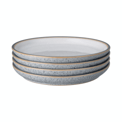 Image showing the Studio Grey Set of 4 medium coupe plates, 21cm, Grey/White product.
