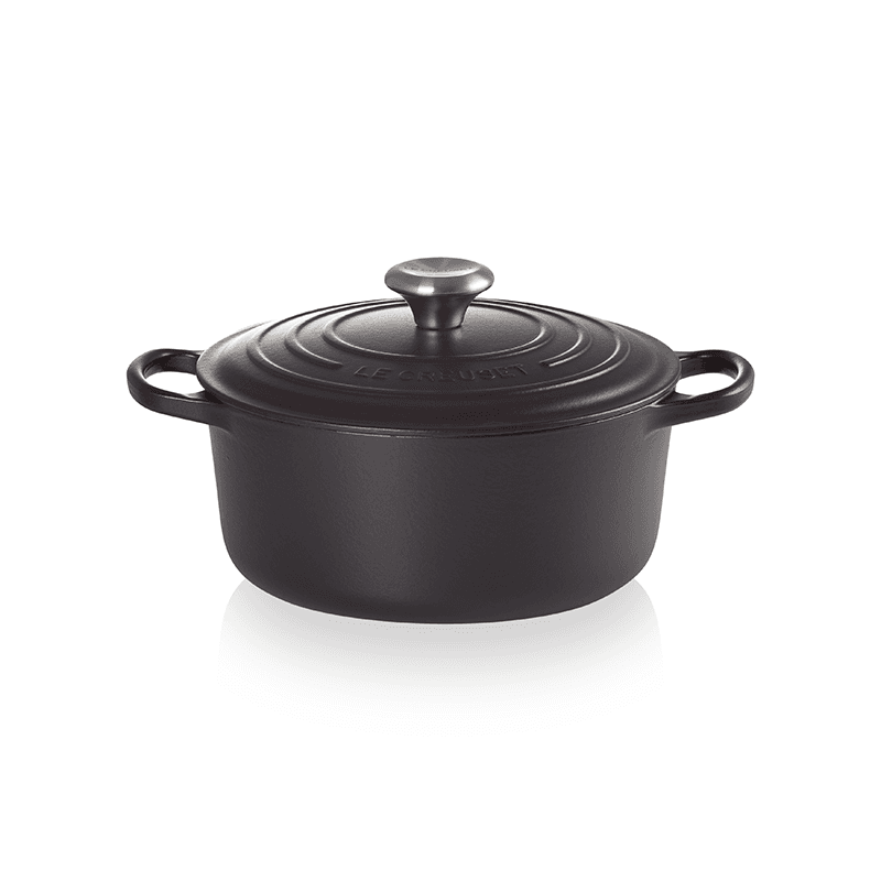 Signature Cast Iron Round casserole, 28cm - 6.7 litre, Satin Black