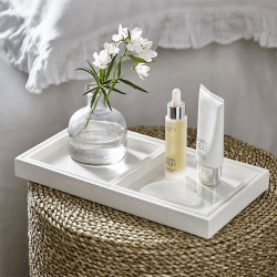 Image showing the Lacquer Dressing Table Tray, 18 x 18cm, White product.