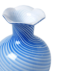 Image showing the Mella Vase, H30cm, Blue & White product.