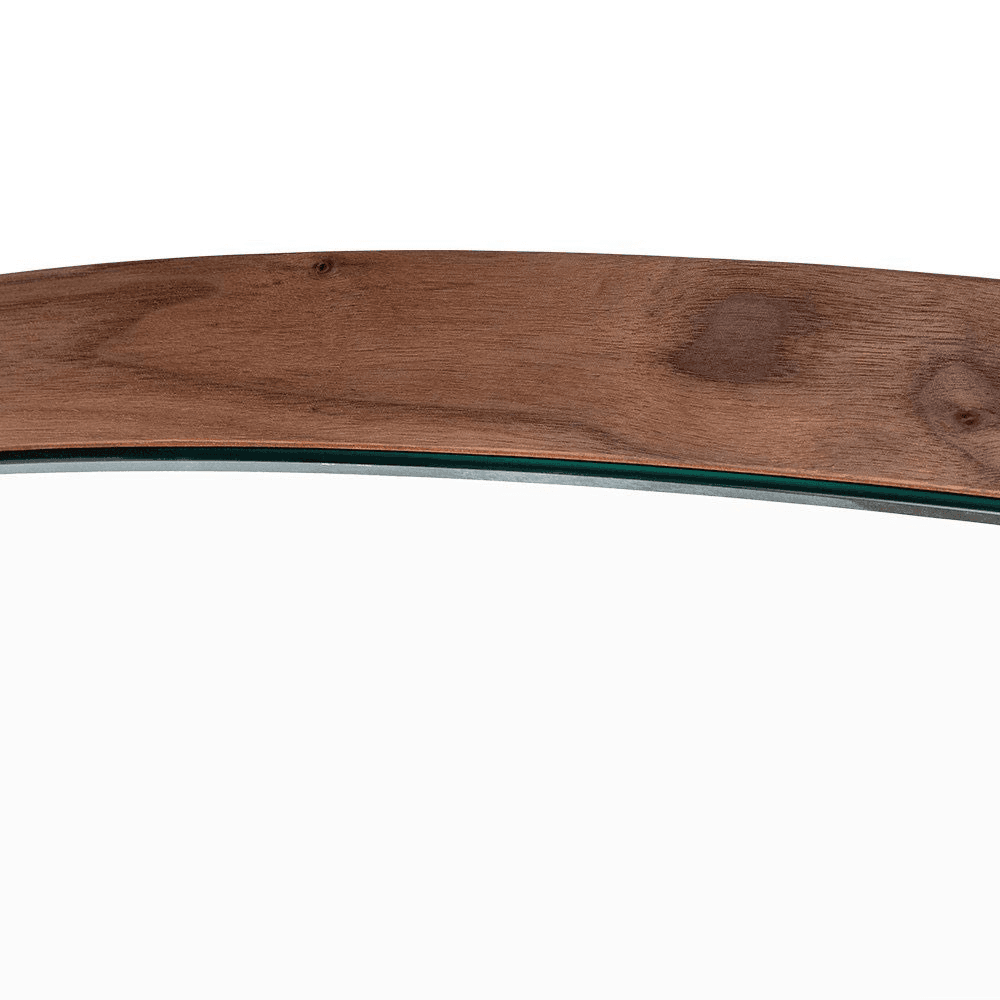 Orta Drop Mirror, D90cm, Walnut