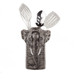 Image showing the Elephant Utensil Pot, H18.5cm, Grey product.