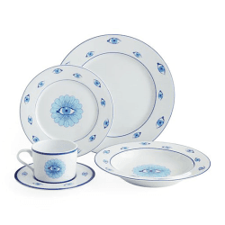 Image showing the Druggist 5 Piece Dinner Set, Blue product.