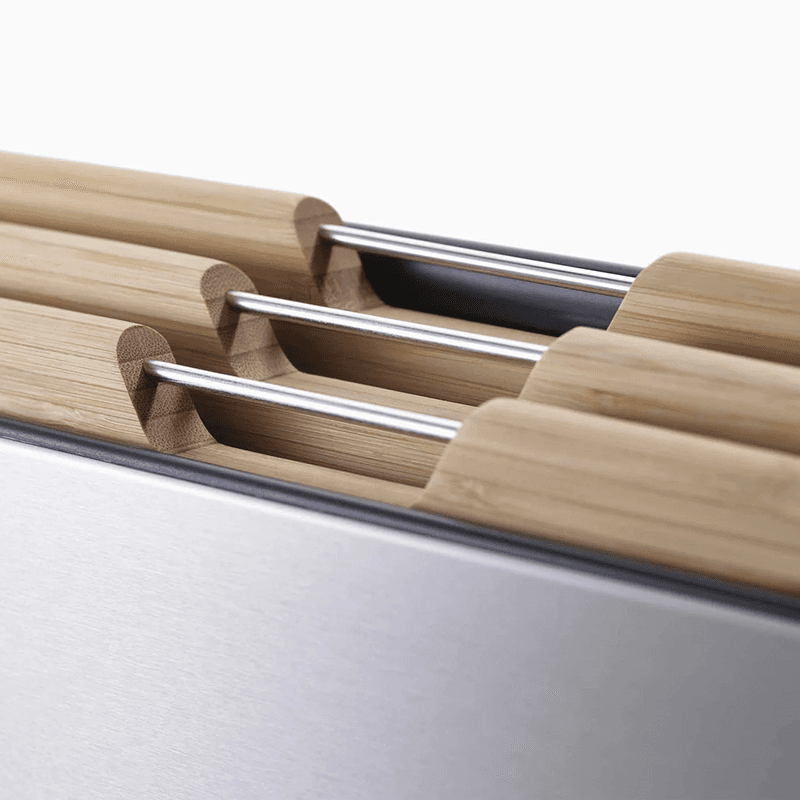 Folio Steel 3 Piece Chopping Board Set, Bamboo
