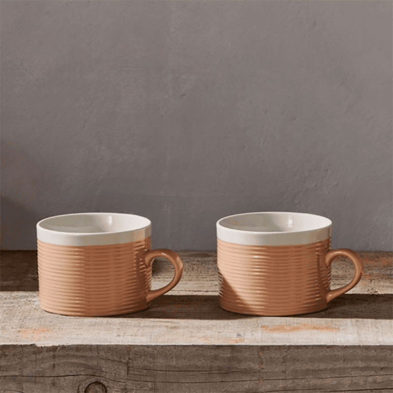 Kai Set of 2 Mugs, 350ml, Terracotta