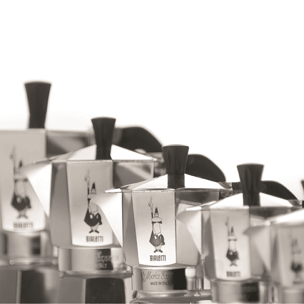 Moka Express Aluminium stovetop coffee maker, 9 cup, Silver