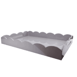 Image showing the Lacquered Scallop Ottoman Tray 66 x 43cm, Chiffon product.