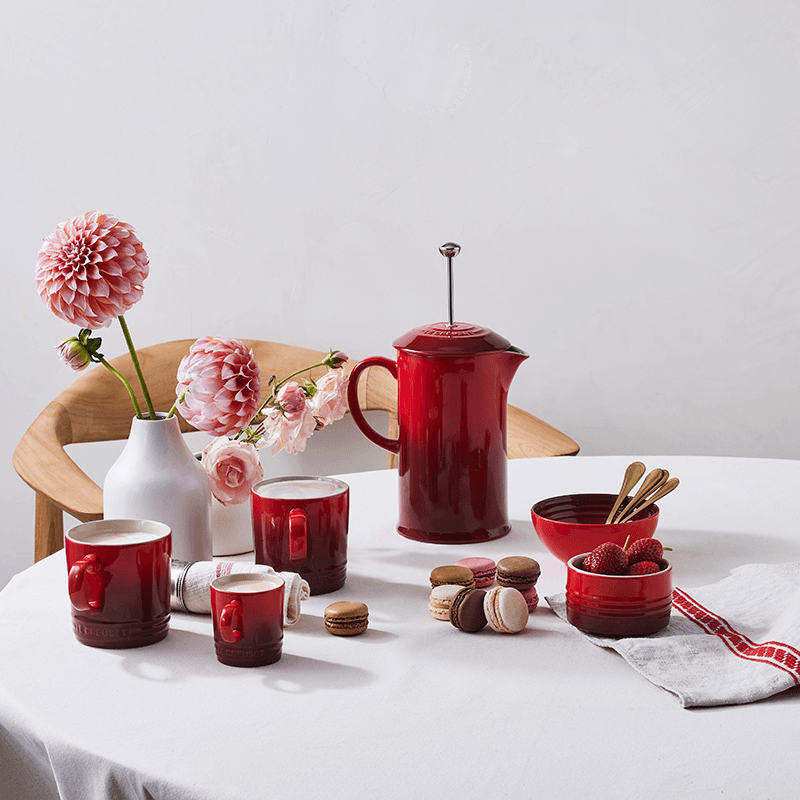 Stoneware Cafetiere, 1 litre, Cerise