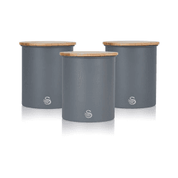 Image showing the Nordic Set of 3 Storage Canisters, Grey product.