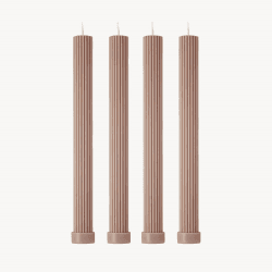 Image showing the Roma Set of 4 Dinner Candles, H27cm, Mauve product.