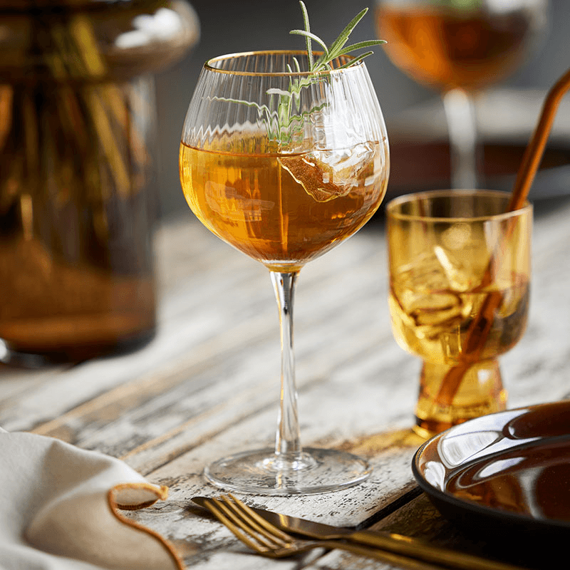 Palermo Set of 4 Gin & Tonic Glasses, 650ml, Gold
