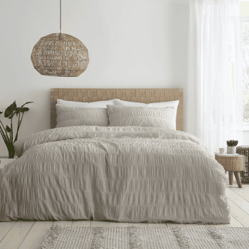 Image showing the Seersucker Duvet Set, King, Natural product.