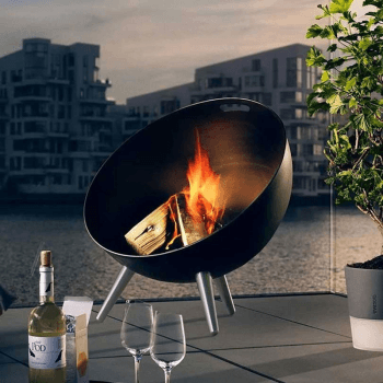 Image showing the FireGlobe Fire pit, 64cm, Black/Silver product.