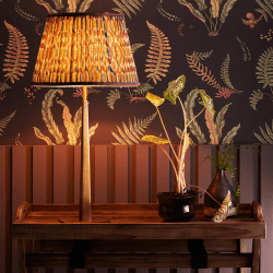 Image showing the Empire Straight Shade Small Ikat Spot Linen By GP & J Baker, 30cm, Blue/Red product.