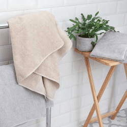Image showing the Organic 600gsm The Bath Towel, 70 x 140cm, Flax product.